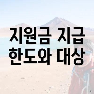 지원금 지급 한도와 대상