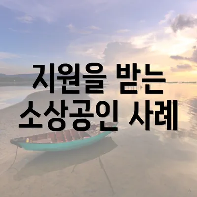 지원을 받는 소상공인 사례