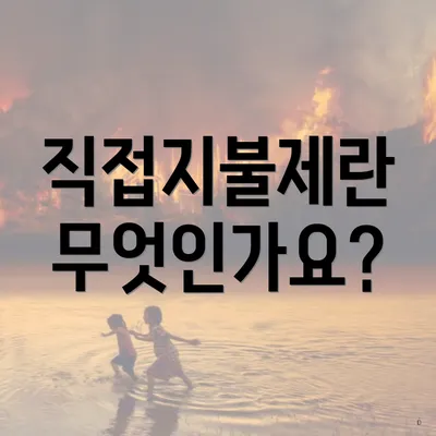 직접지불제란 무엇인가요?