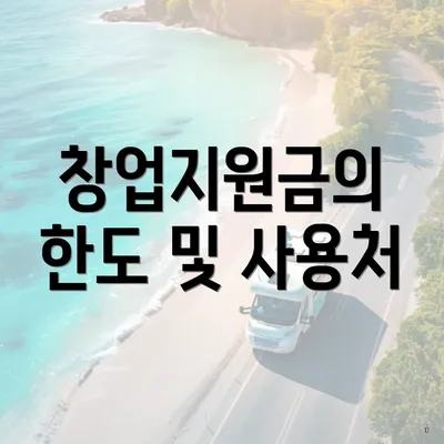 창업지원금의 한도 및 사용처
