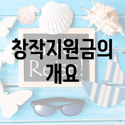 창작지원금의 개요