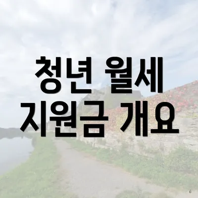 청년 월세 지원금 개요