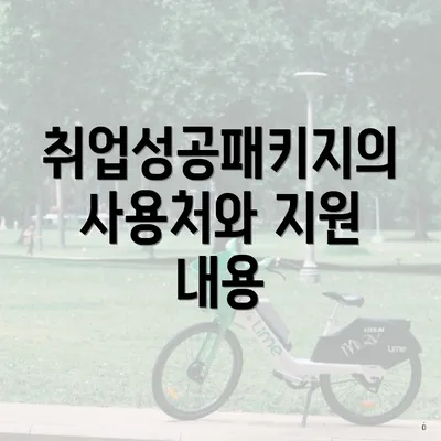 취업성공패키지의 사용처와 지원 내용