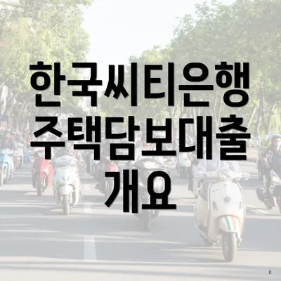 한국씨티은행 주택담보대출 개요