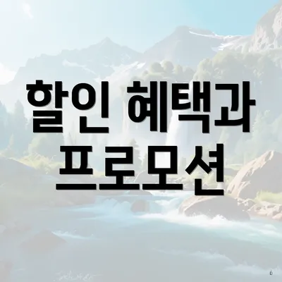 할인 혜택과 프로모션